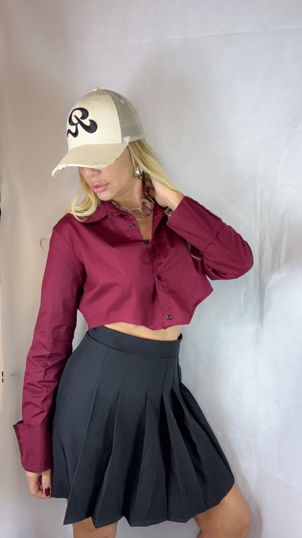 Burgundy shirt
