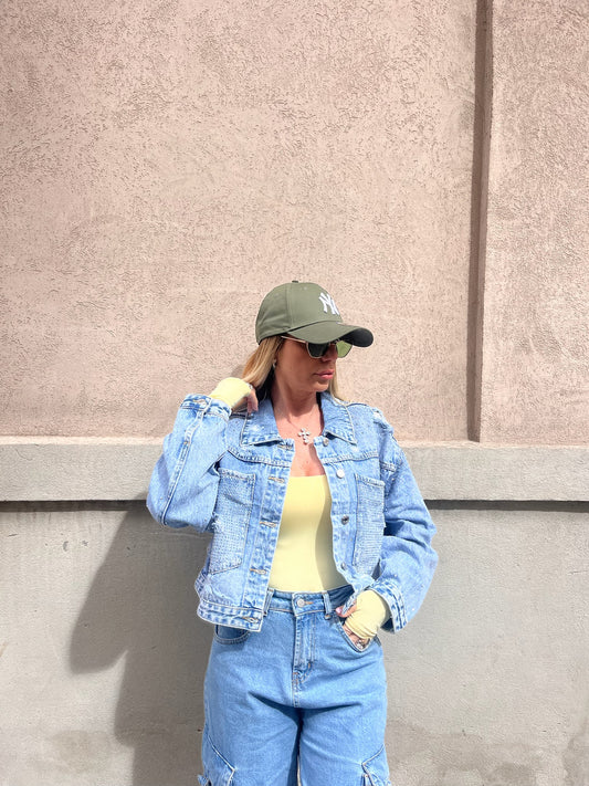 Giacca in Denim Shiny