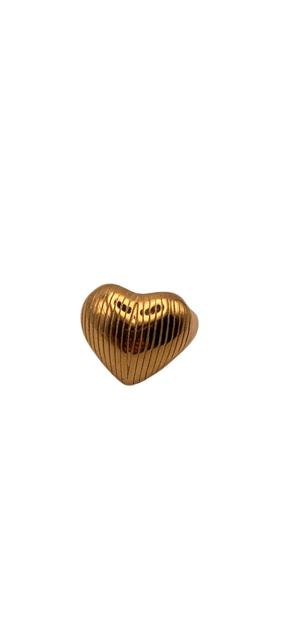 Striped heart ring